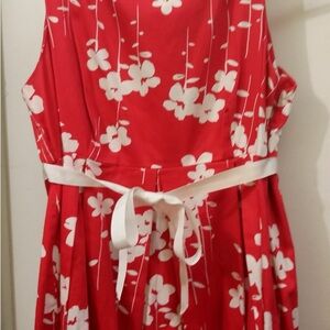 Red and White Ruffled Wrap Sundress for Wedding Guest